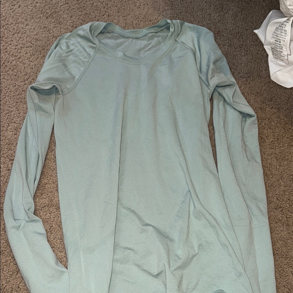 Lululemon Women's Light Blue/ green Long Sleeve Top